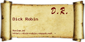 Dick Robin névjegykártya